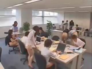 Stylish asia group of secretaries naked