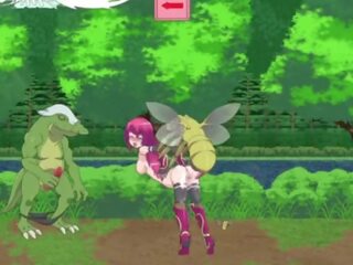 Guild meister &vert; stadium 1 &vert; scarlet haired elskling subdued av lizard monsters og sjef til få henne fitte fylt med laster av sæd &vert; hentai spill gameplay p1
