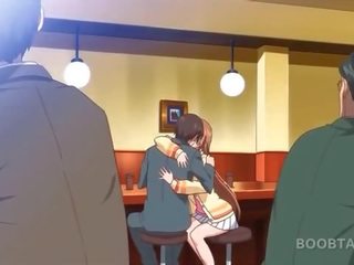 Redhead anime school doll seducing her alluring teacher