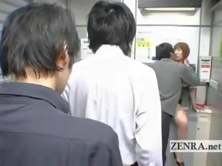 Bizarr japanisch post büro bietet an vollbusig oral x nenn video geldautomat