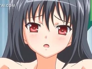 Terrific busty hentai cậu bé tóc nâu cưỡi to manhood